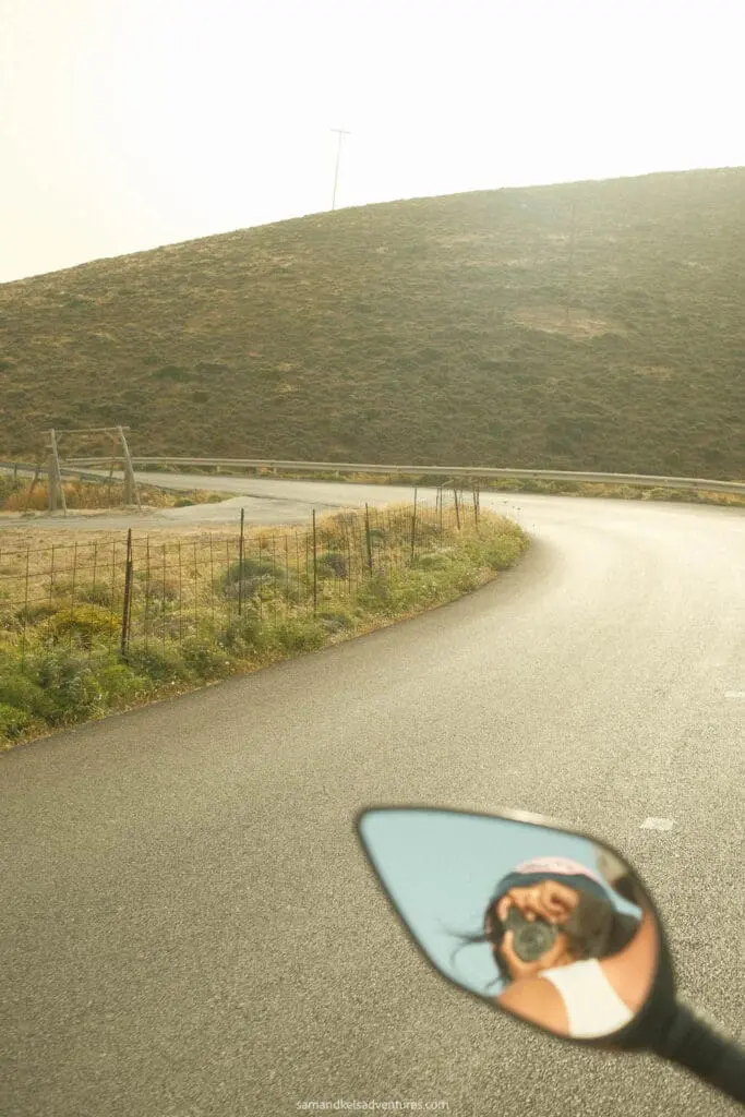 things to do in astypalaia motorbike mirror on road