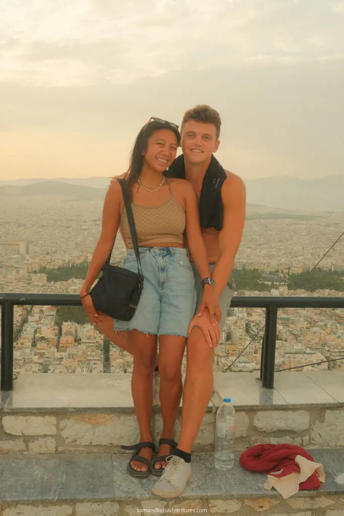 1 day in athens lycabettus hill viewing area posing at sunset