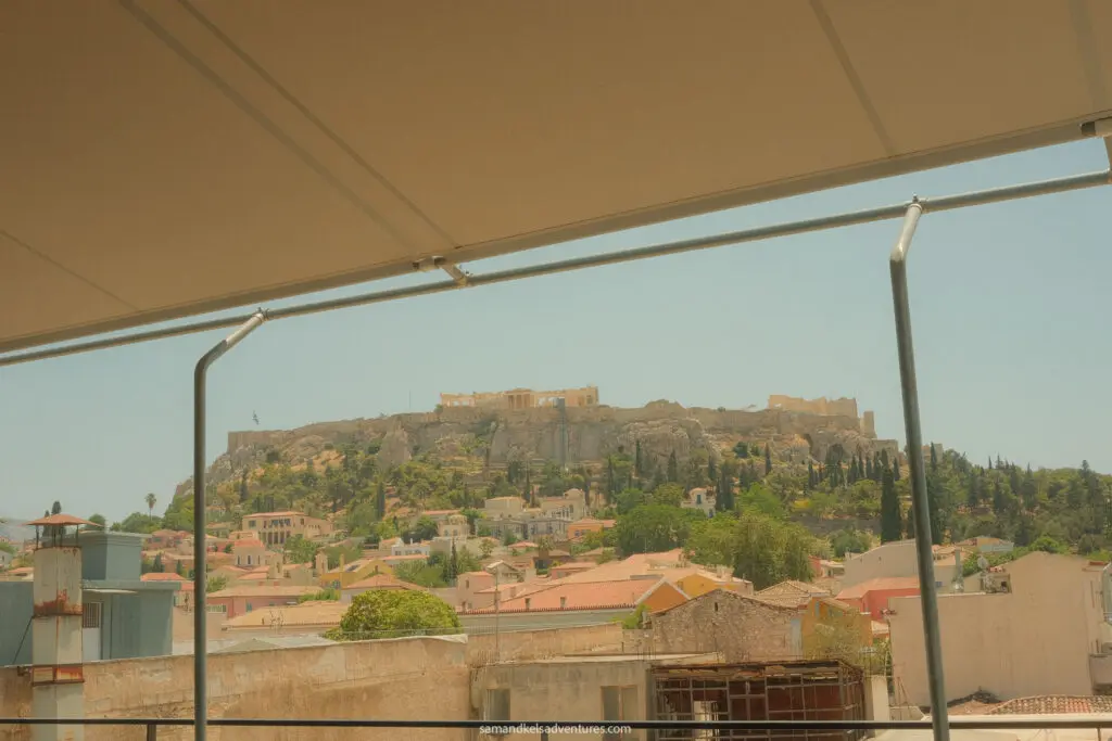 1 day in athens view of acropolis from rooftop cafe